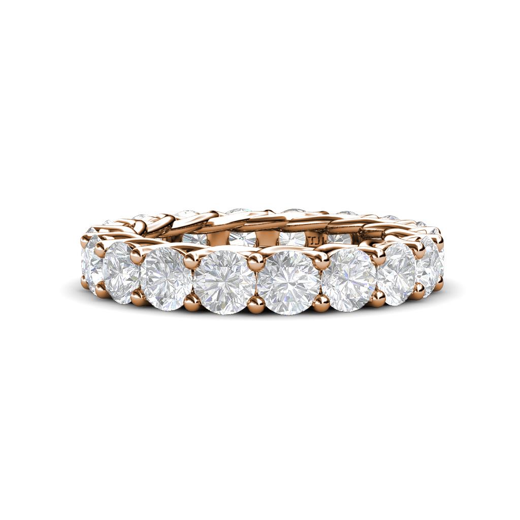 Lucida 4.00 mm Round White Sapphire U Prong Eternity Band 