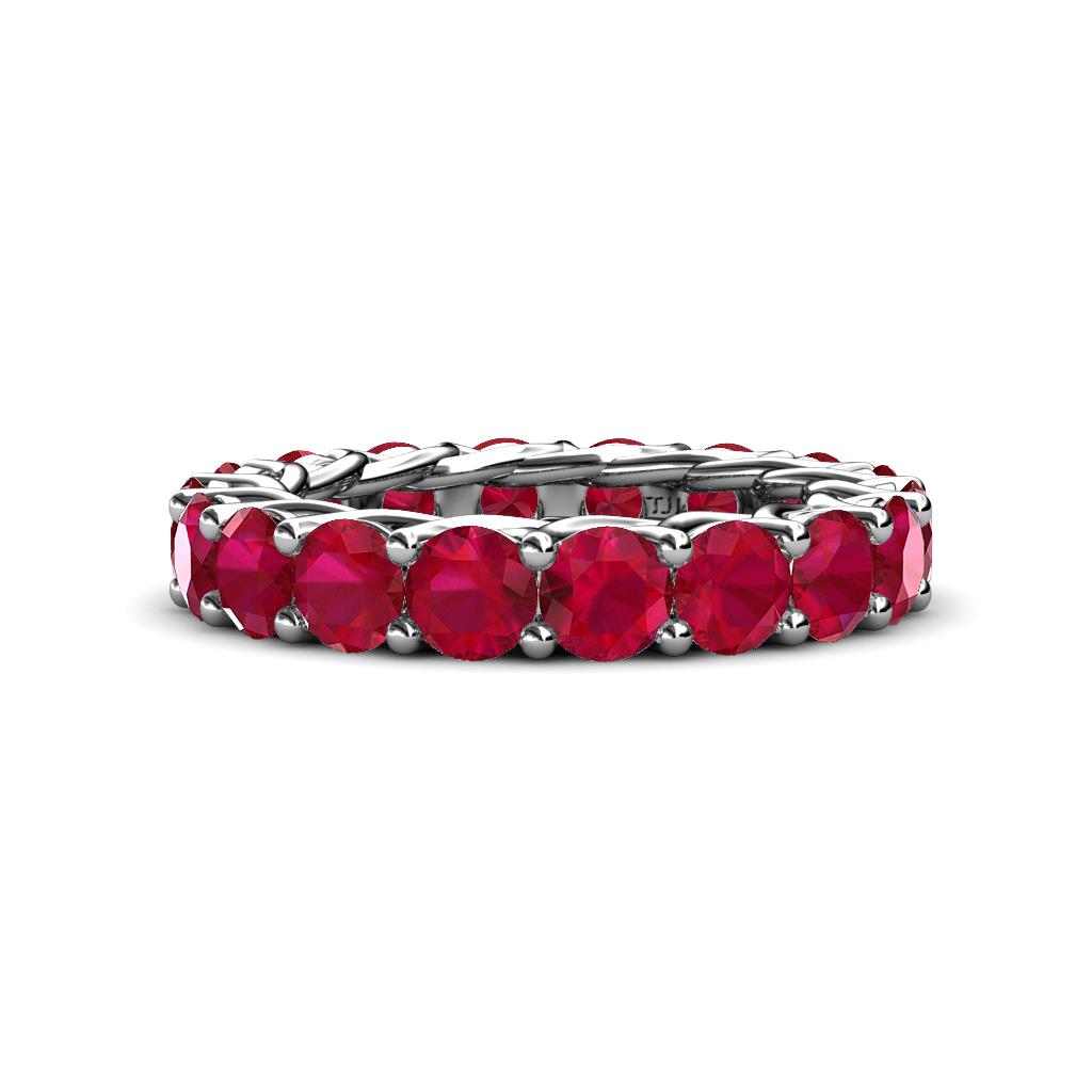 Lucida 4.00 mm Round Ruby U Prong Eternity Band 