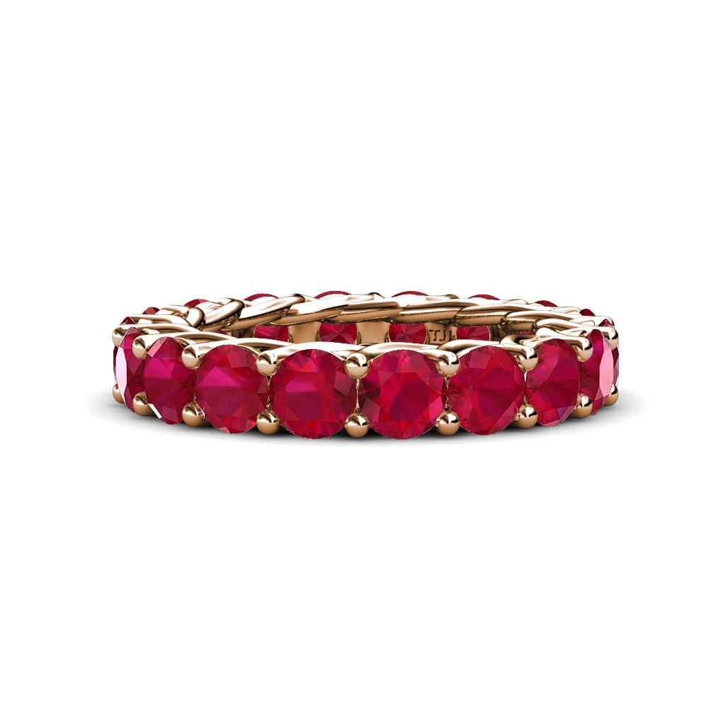 Lucida 4.00 mm Round Ruby U Prong Eternity Band 