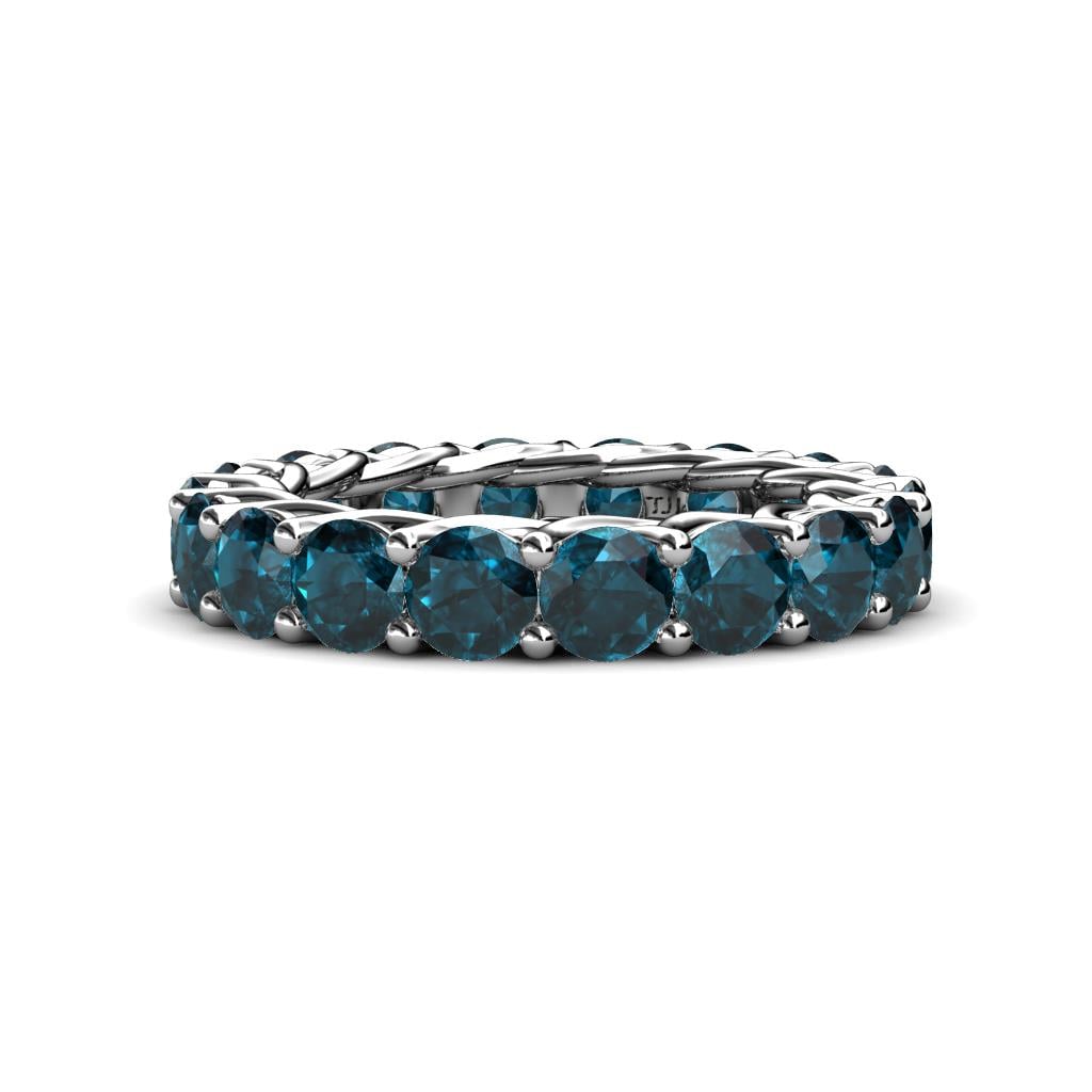 Lucida 4.00 mm Round London Blue Topaz U Prong Eternity Band 