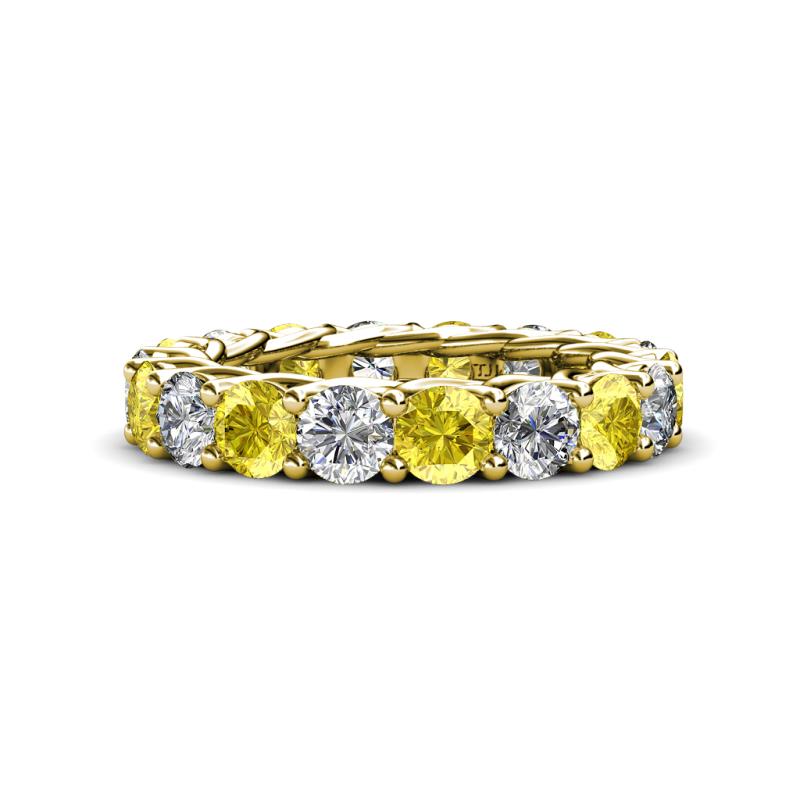 Lucida 4.00 mm Yellow Sapphire and Diamond Eternity Band 