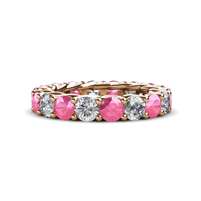 Lucida 4.00 mm Pink Tourmaline and Diamond Eternity Band 