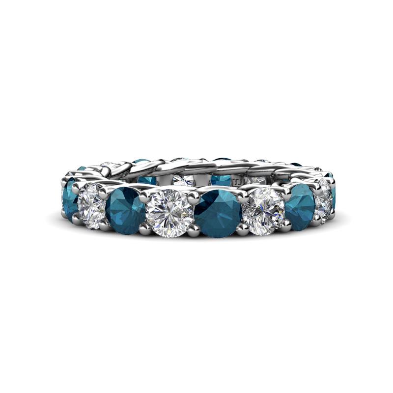 Lucida 4.00 mm Blue and White Diamond Eternity Band 