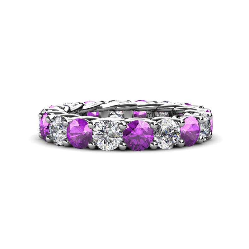 Lucida 4.00 mm Amethyst and Lab Grown Diamond Eternity Band 
