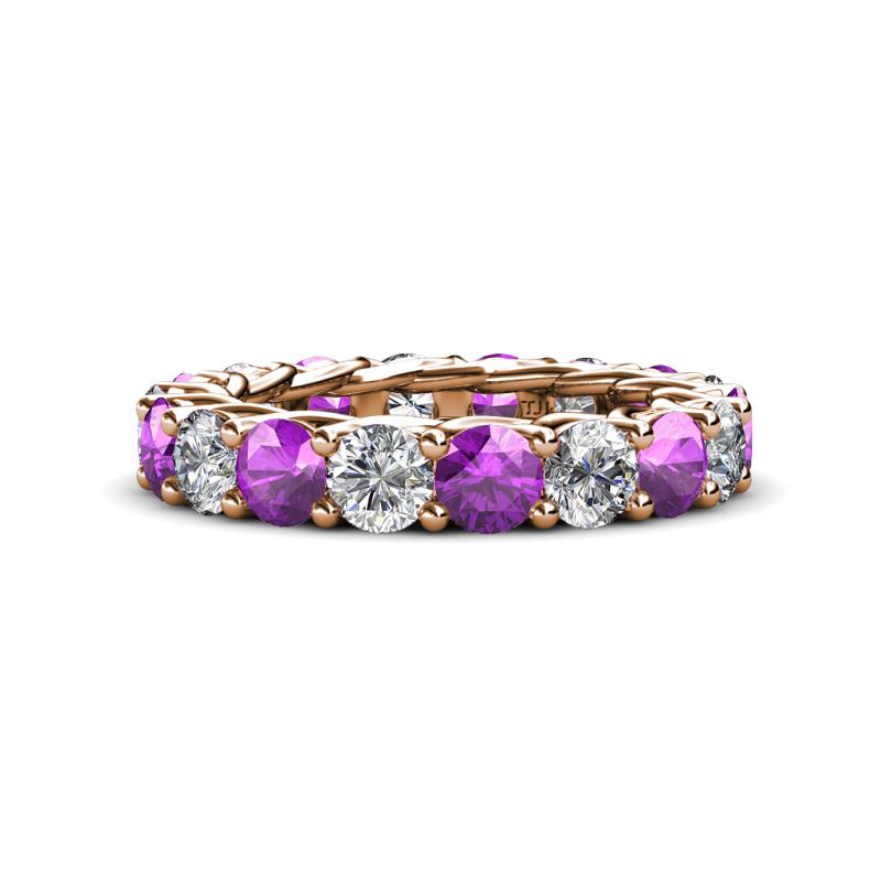 Lucida 4.00 mm Amethyst and Lab Grown Diamond Eternity Band 