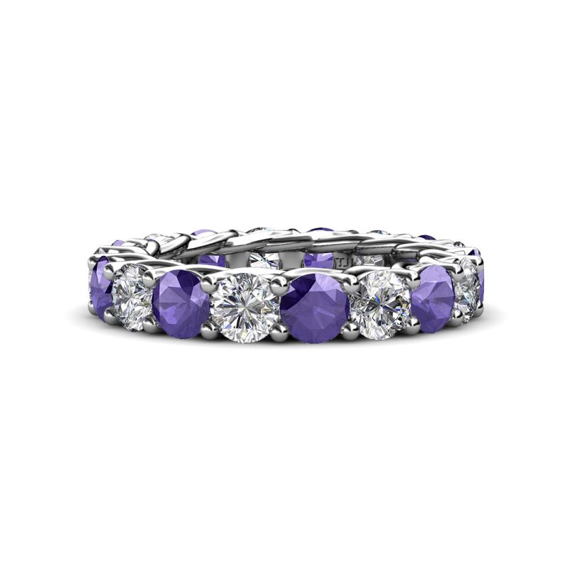 Lucida 4.00 mm Iolite and Lab Grown Diamond Eternity Band 