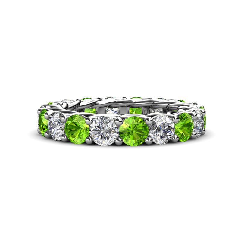 Lucida 4.00 mm Peridot and Lab Grown Diamond Eternity Band 
