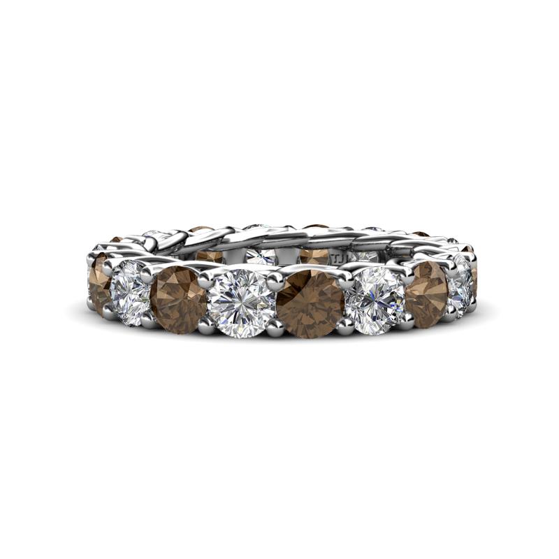 Lucida 4.00 mm Smoky Quartz and Lab Grown Diamond Eternity Band 
