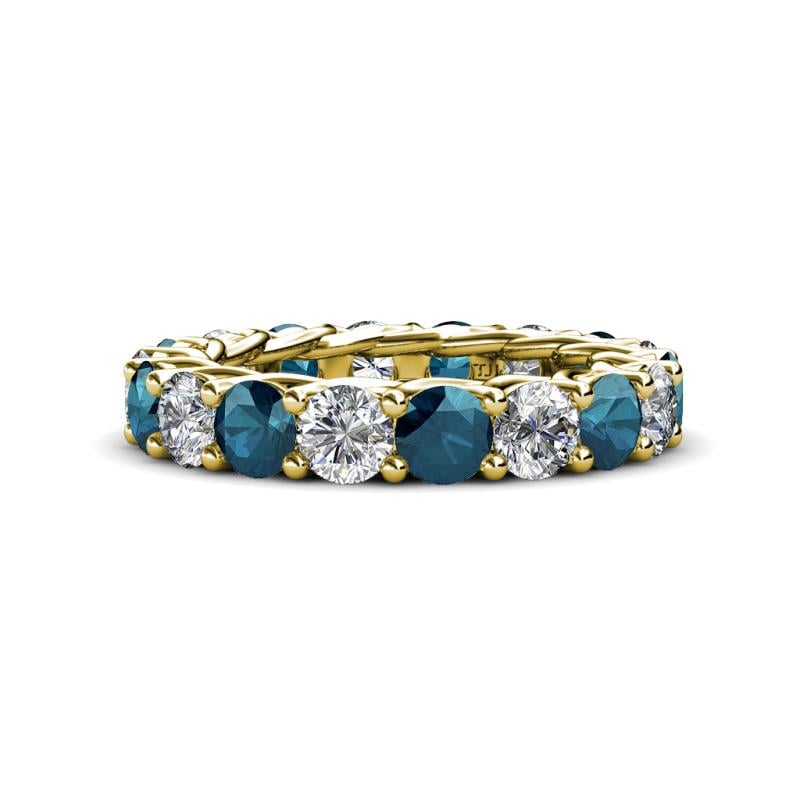 Lucida 4.00 mm Blue Diamond and White Lab Grown Diamond Eternity Band 