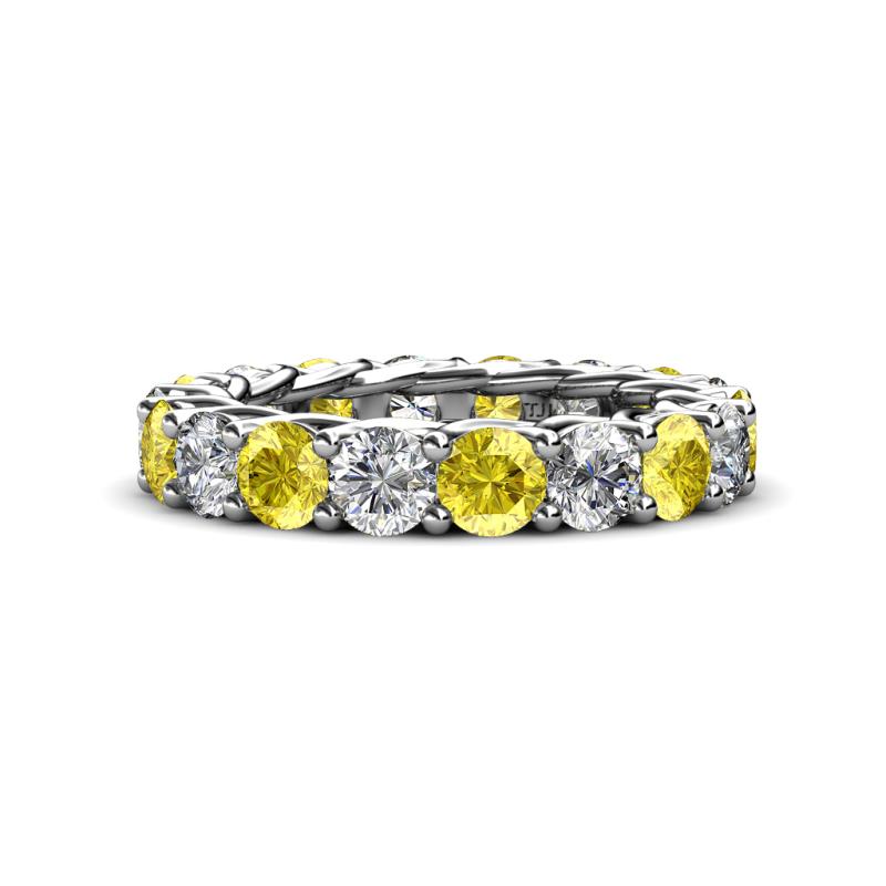 Lucida 4.00 mm Yellow Sapphire and Diamond Eternity Band 