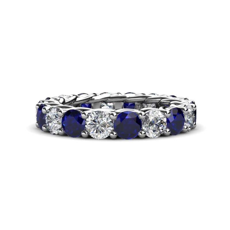 Lucida 4.00 mm Blue Sapphire and Lab Grown Diamond Eternity Band 