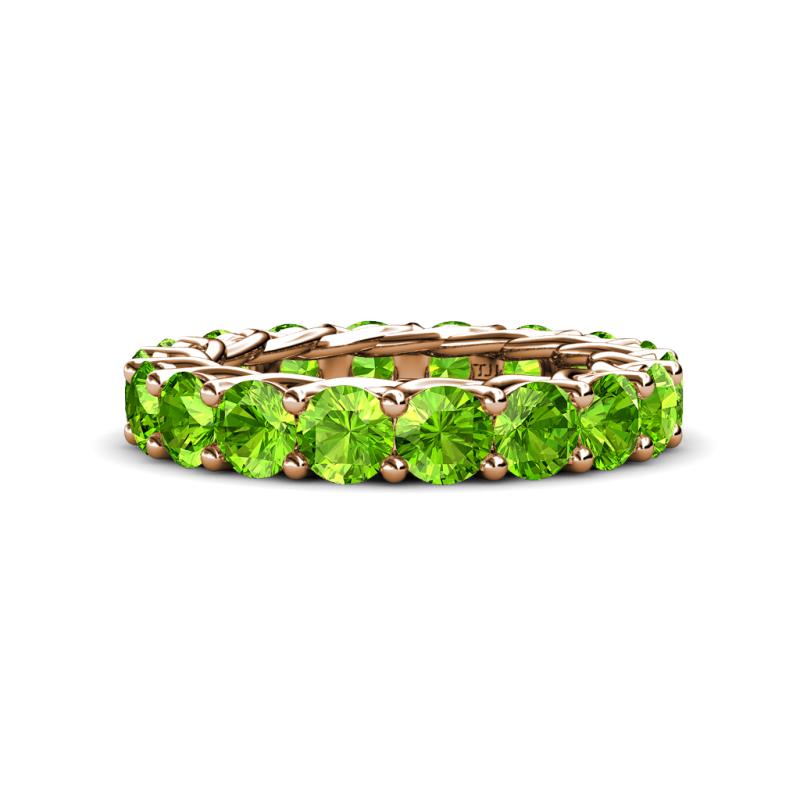 Lucida 4.20 mm Round Peridot U Prong Eternity Band 