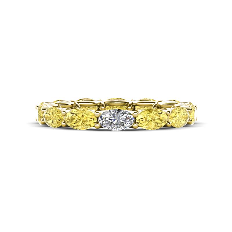 Madison 5x3 mm Oval Diamond and Yellow Sapphire Eternity Band 
