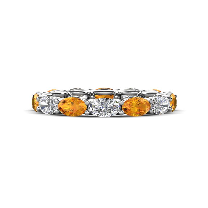 Madison 5x3 mm Oval Forever Brilliant Moissanite and Citrine Eternity Band 