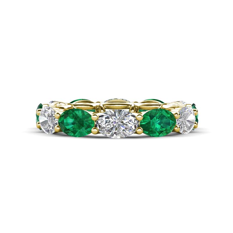 Madison 6x4 mm Oval Diamond and Emerald Eternity Band 