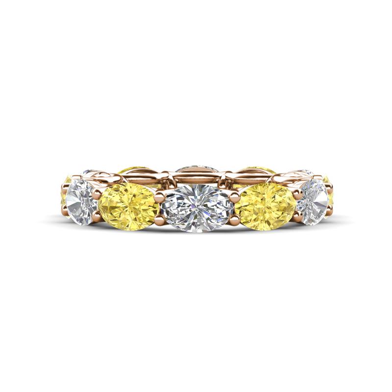 Madison 6x4 mm Oval Diamond and Yellow Sapphire Eternity Band 