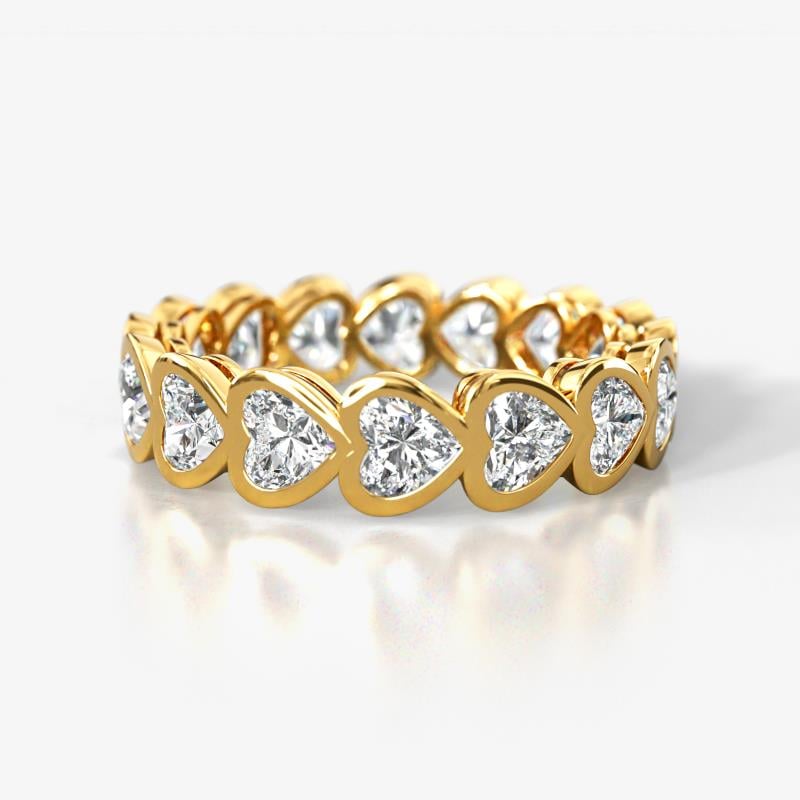 Trisha 3.75 ctw Heart Shape Natural Diamond (4.00 mm) Eternity Band 