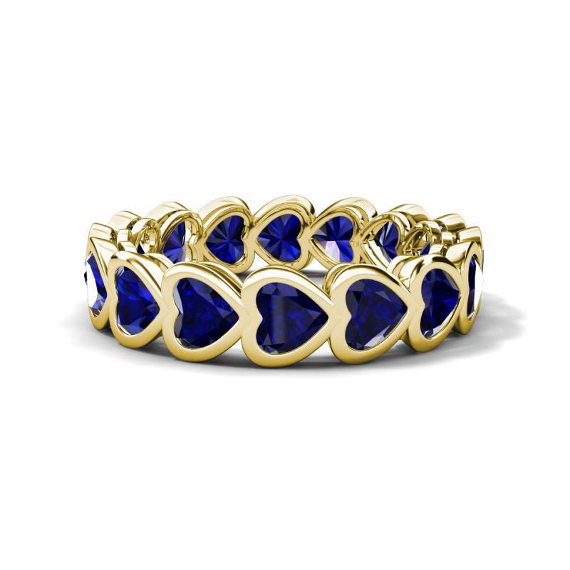 Trisha 5.10 ctw Heart Shape Lab Created Blue Sapphire (4.00 mm) Eternity Band 
