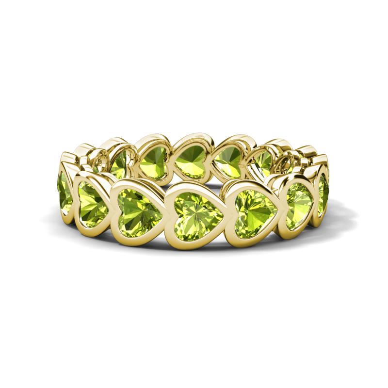 Trisha 3.75 ctw Heart Shape Peridot (4.00 mm) Eternity Band 