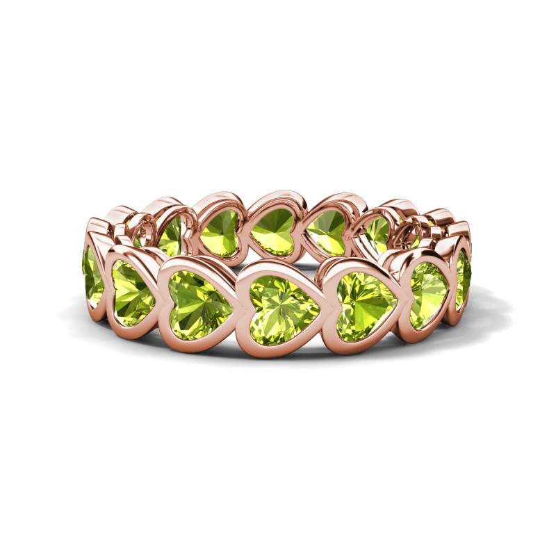 Trisha 3.75 ctw Heart Shape Peridot (4.00 mm) Eternity Band 