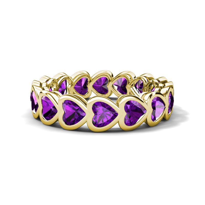 Trisha 3.30 ctw Heart Shape Amethyst (4.00 mm) Eternity Band 
