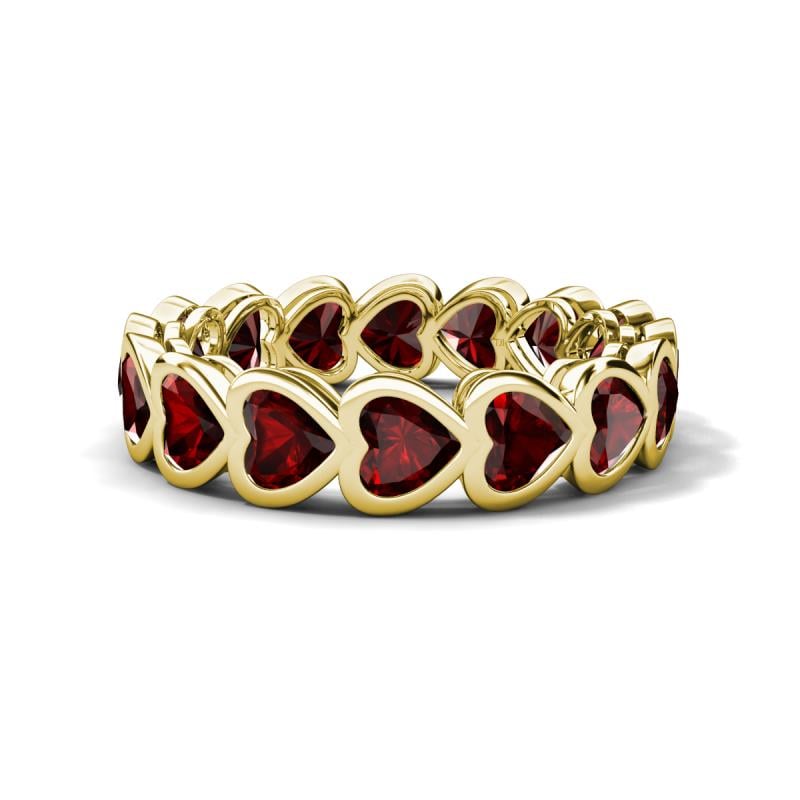 Trisha 4.80 ctw Heart Shape Red Garnet (4.00 mm) Eternity Band 