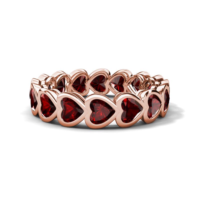 Trisha 4.80 ctw Heart Shape Red Garnet (4.00 mm) Eternity Band 