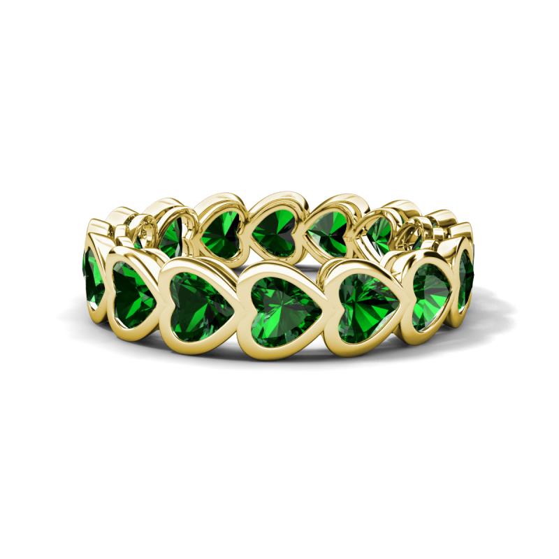 Trisha 3.15 ctw Heart Shape Lab Created Emerald (4.00 mm) Eternity Band 