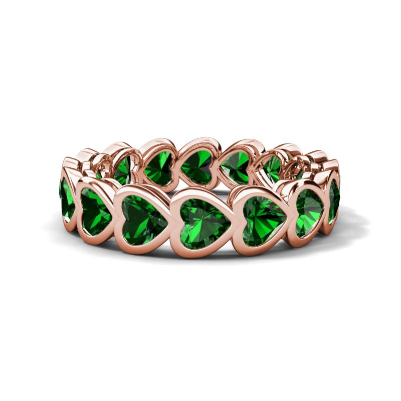 Trisha 3.15 ctw Heart Shape Lab Created Emerald (4.00 mm) Eternity Band 