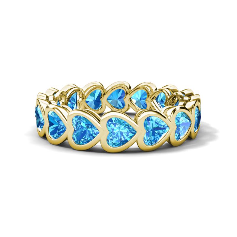 Trisha 4.80 ctw Heart Shape Blue Topaz (4.00 mm) Eternity Band 