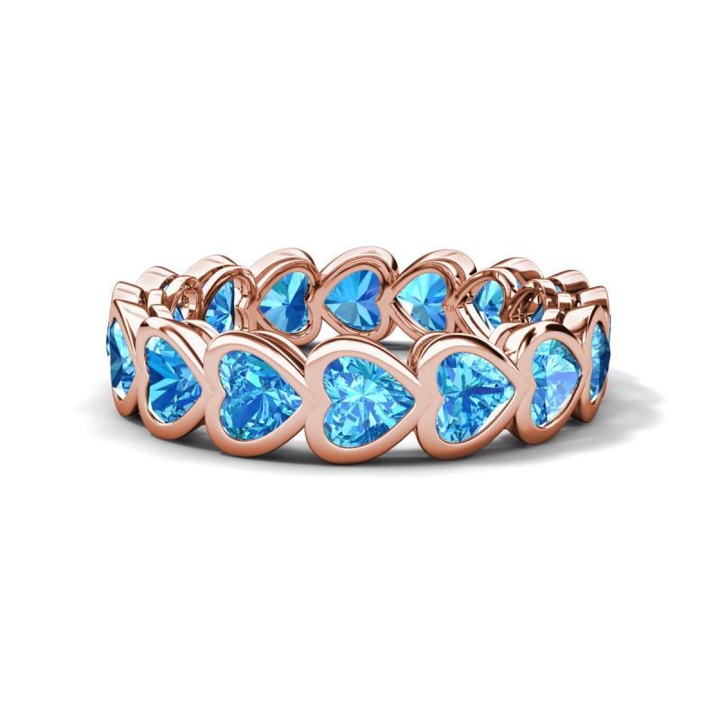 Trisha 4.80 ctw Heart Shape Blue Topaz (4.00 mm) Eternity Band 