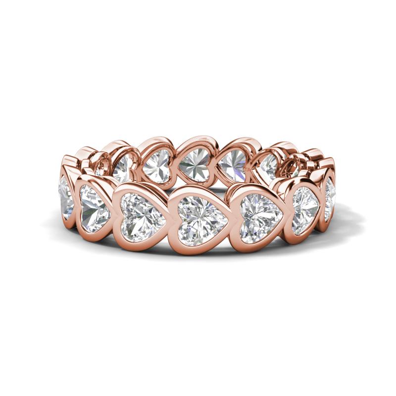 Trisha 5.10 ctw Heart Shape Lab Created White Sapphire (4.00 mm) Eternity Band 