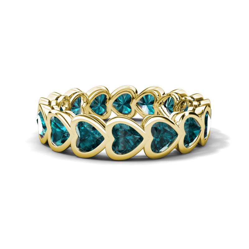 Trisha 4.80 ctw Heart Shape London Blue Topaz (4.00 mm) Eternity Band 