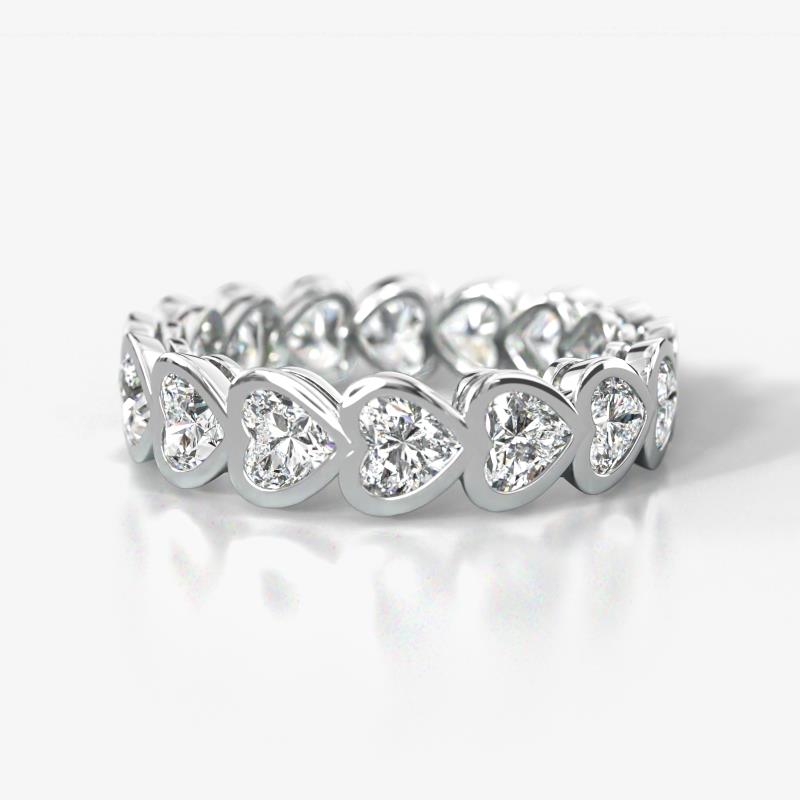Trisha 3.15 ctw Heart Shape Moissanite (4.00 mm) Eternity Band 