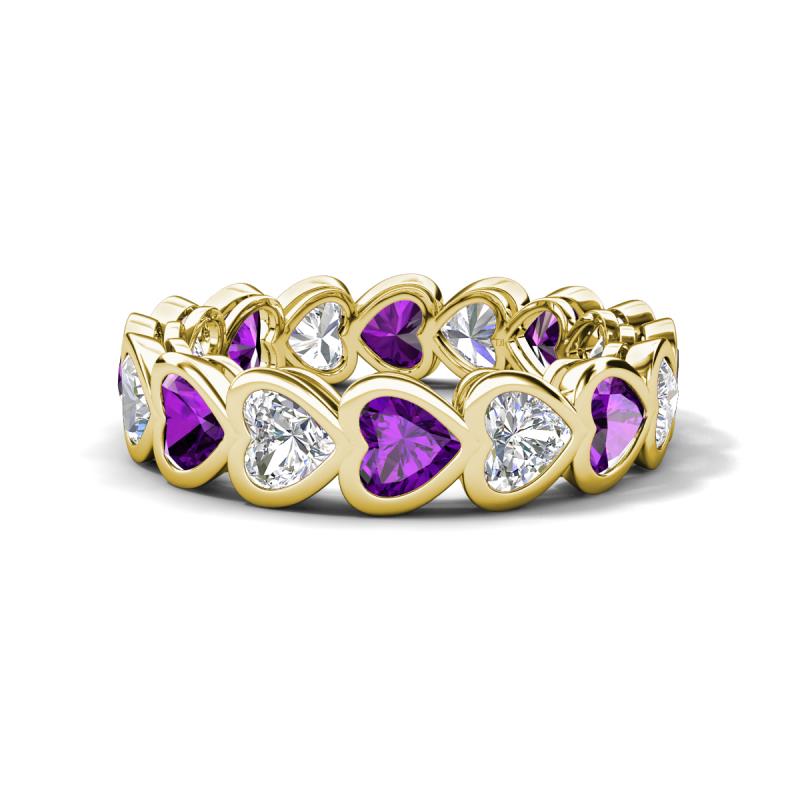 Trisha 3.54 ctw Heart Shape Lab Grown Diamond & Amethyst (4.00 mm) Eternity Band 