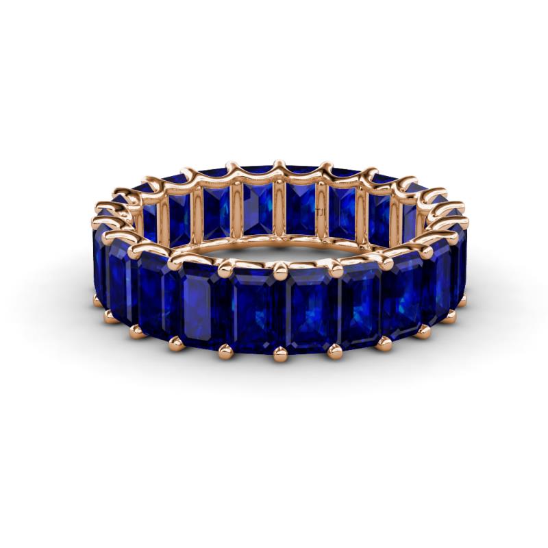 Victoria 5x3 mm Emerald Cut Blue Sapphire Eternity Band 