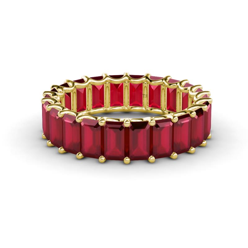Victoria 5x3 mm Emerald Cut Ruby Eternity Band 