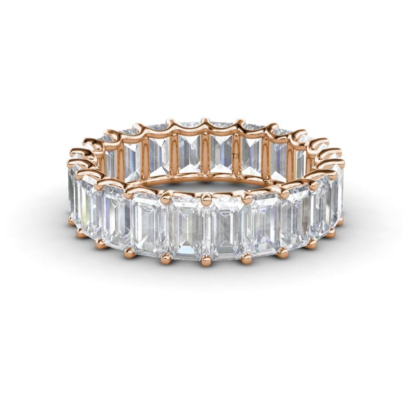 Victoria 5x3 mm Emerald Cut White Sapphire Eternity Band 