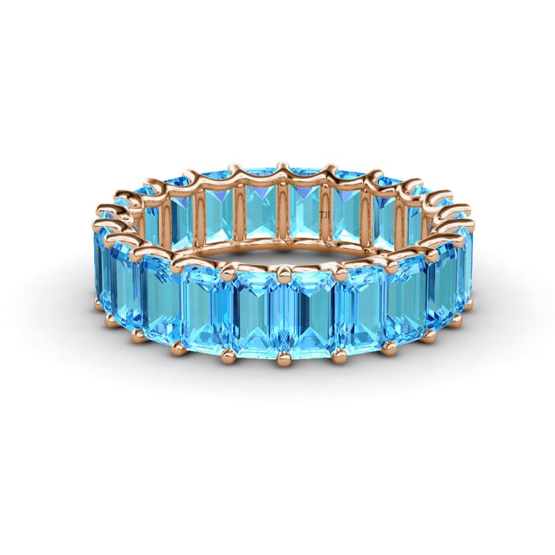 Victoria 5x3 mm Emerald Cut Blue Topaz Eternity Band 