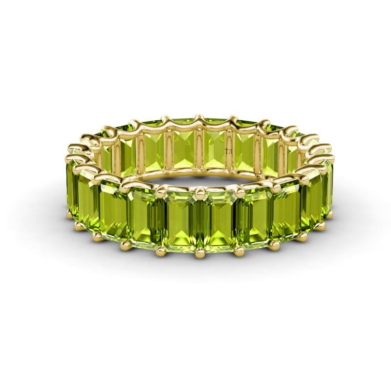 Victoria 5x3 mm Emerald Cut Peridot Eternity Band 