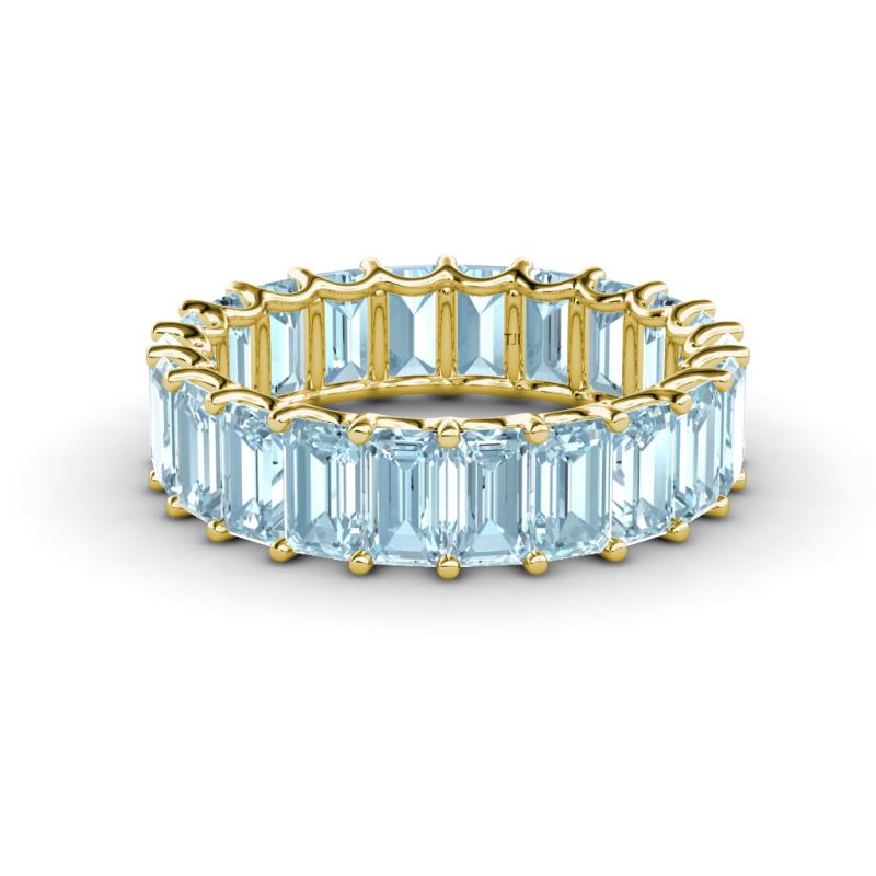 Victoria 5x3 mm Emerald Cut Aquamarine Eternity Band 
