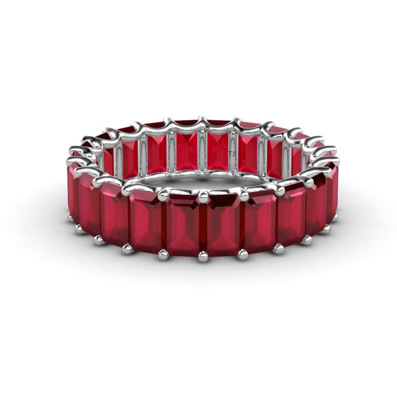 Victoria 5x3 mm Emerald Cut Ruby Eternity Band 