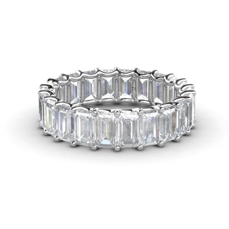 Victoria 5x3 mm Emerald Cut White Sapphire Eternity Band 