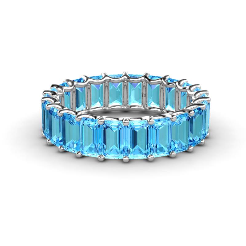Victoria 5x3 mm Emerald Cut Blue Topaz Eternity Band 