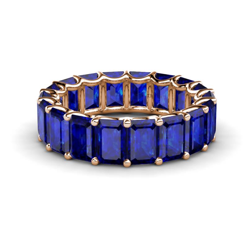 Victoria 6x4 mm Emerald Cut Blue Sapphire Eternity Band 