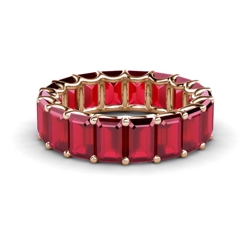 Victoria 6x4 mm Emerald Cut Ruby Eternity Band 