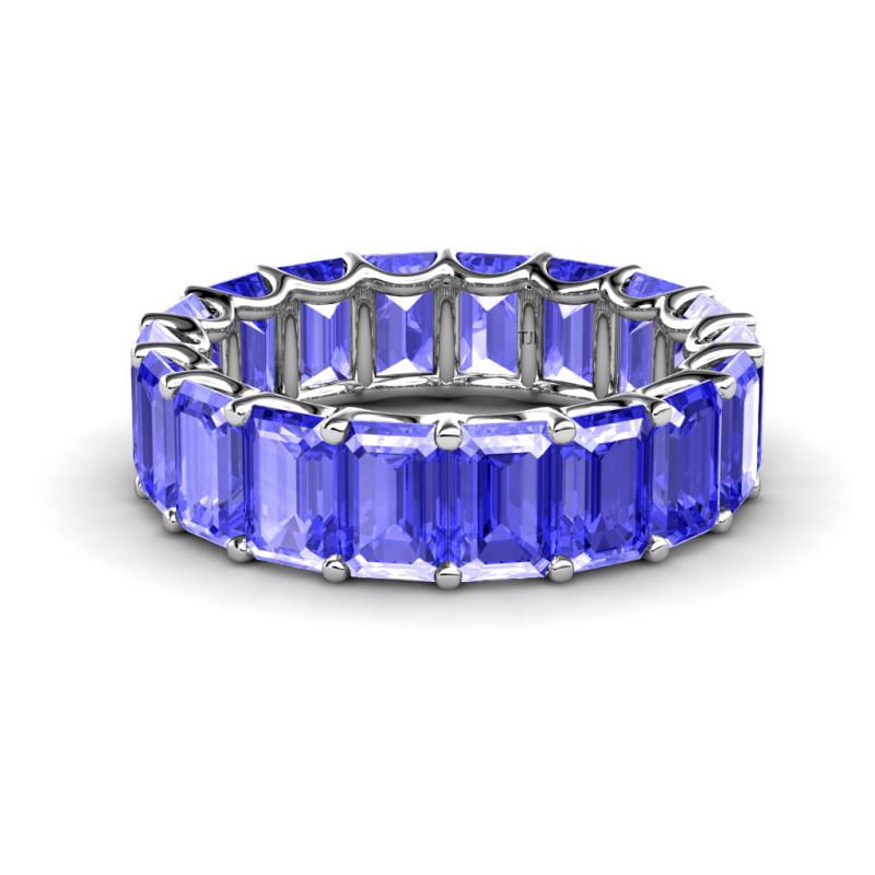 Victoria 6x4 mm Emerald Cut Tanzanite Eternity Band 