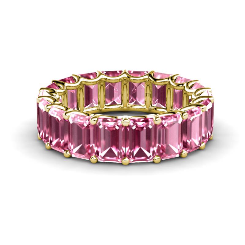Victoria 6x4 mm Emerald Cut Pink Tourmaline Eternity Band 