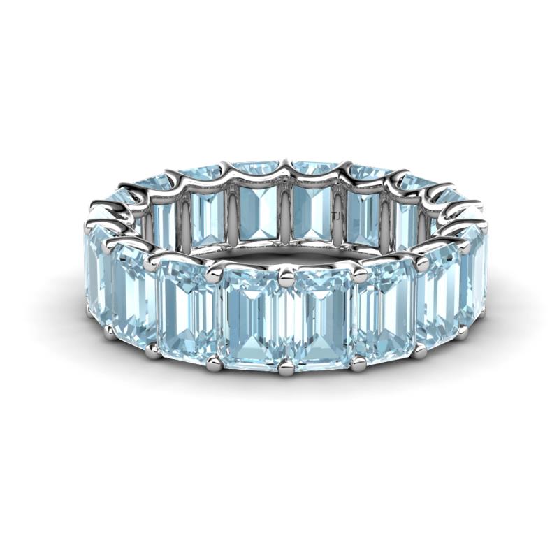 Victoria 6x4 mm Emerald Cut Aquamarine Eternity Band 