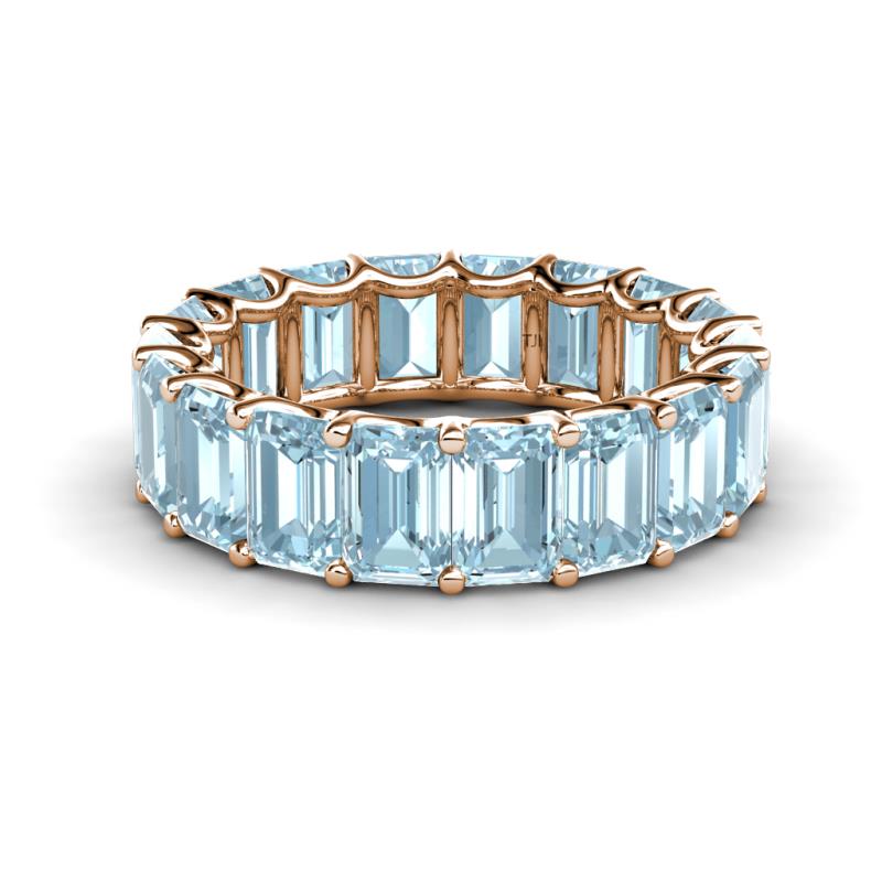 Victoria 6x4 mm Emerald Cut Aquamarine Eternity Band 